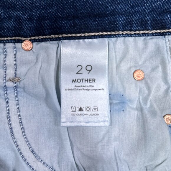 NWT Mother Mid-Rise Dazzler Flood Fray What's Your Sign Straight Jean Size 29 - Picture 10 of 16
